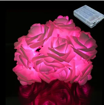 Naktį Šviesos 20 x LED Naujovė Rožių Gėlių Fėja String Žibintai, Vestuvių Sodas Šalis Kalėdinė Dekoracija naktinė lempa 9 Spalva