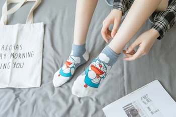 5 poras kojinių Naujas Japonų animacinių filmų moterų kojinės Doraemon mielas harajuku juokinga laimingas kojinės dropshipping 2020 geriausia naujiena kojinės