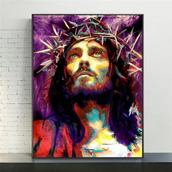 Abstrakti Portretas Jėzaus Drobės, Paveikslai Ant Sienų, Menas, Plakatų Ir grafikos Jėzus Menas Drobė Nuotraukas Kambarį Cuadros