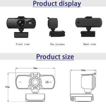 Naujas Auto Focus, Full HD Webcam 2K Web Kamera Su Mikrofonu ir Vaizdo Kamera, Kompiuteris Pc Gamer visą Interneto Fotoaparatą, Nešiojamąjį kompiuterį