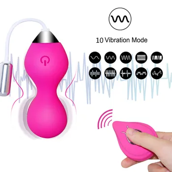 Makšties Sugriežtinti Naudotis Kegel Kamuolius Makšties 10 Greičio Vibracija, Kiaušiniai Silikono G Spot Vibratorius Erotiniai Sekso Žaislas Moterims