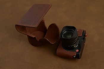 AYdgcam Prekės Rankų darbo natūralios Odos Fotoaparato krepšys Krepšys Pilnas Odos Leica Q typ 116 Leica Q2 Atidarykite Baterijos Dizainas