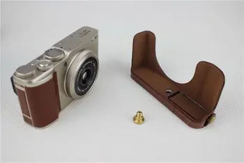 PU Odos Fotoaparato Atveju Pusė Kūno Padengti Fujifilm XF10 FUJI X-F10 Openning Apačioje Atveju Juoda Ruda Kava