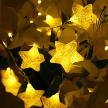 LED Ledo Plyšių Žvaigždžių Žiburiai Kalėdų Pasakos Žvaigždžių String Žibintai Mielas Šiltai Balta Girlianda Apšvietimas Kalėdos Vestuvių Namų Puošybai