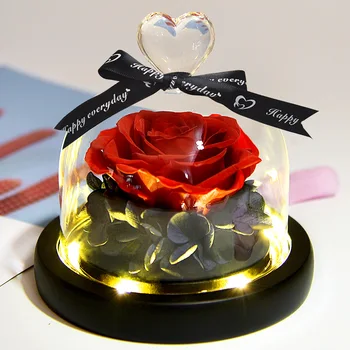 Amžinas Gėlių Dovanų Stiklo danga Rožių Džiovintų Gėlių Namų Dekoro Priedai Vestuvių dekoravimui Valentino Dienos, Kūrybos Dovana