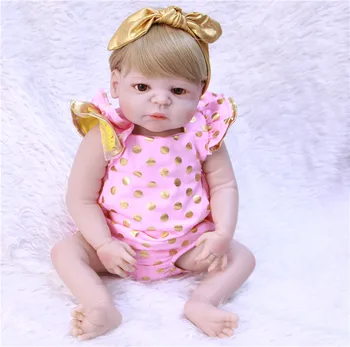 55cm Full Body Silikono Reborn baby merginos bebe gyvas modeliavimas bb atgimsta silikono lėlės Gimtadienio Dovana Metu Maudytis Žaislas