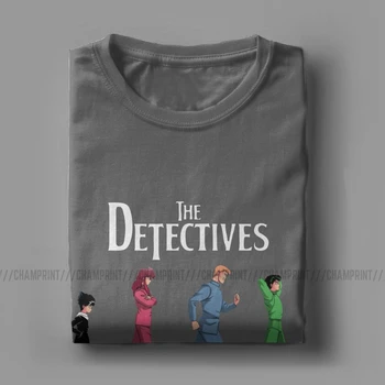 Detektyvai Marškinėliai Vyrams Medvilnės Hipster T-Shirts Yu Yu Hakusho Yusuke Kurama Anime Tee Marškinėliai trumpomis Rankovėmis Viršūnes Suaugusiųjų
