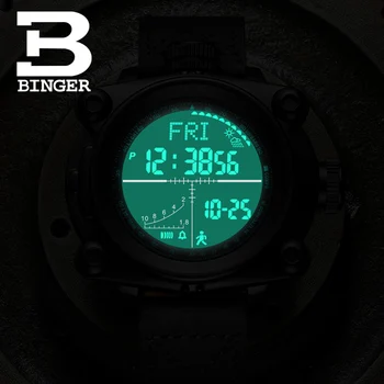 Smart Vyrų Laikrodžiai Lauko sporto Skaitmeniniai laikrodžiai žingsnis skaičiavimo funkcija/aukščio/slėgis/orai/kompasas/temperatūros BINGER