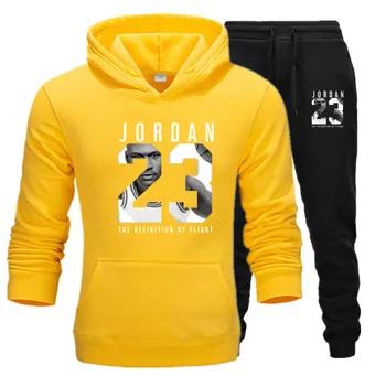 2020 Mados Vyrų Hoodies Kostiumas Jordanija 23 Tracksuit Palaidinukė Kostiumas Vilnos Hoodie+Prakaito Kelnės Bėgiojimas Homme Puloveris Sporto Kostiumas