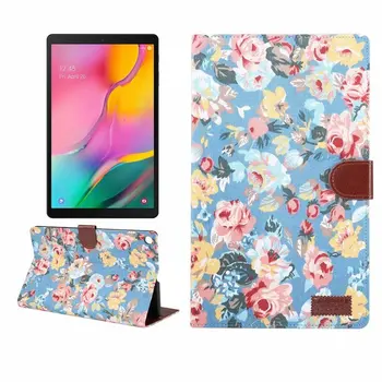 Medvilniniai Dizainas Smart Gėlių Audinys Tablet Case for Samsung Galaxy Tab 10.1 Colių SM-T510 SM-T515 2019 Stovėti Padengti Funda+rašiklis