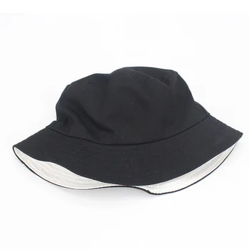 Vientisa Spalva Kibiro Kepurę Dvipusis Žvejys Skrybėlę Lauko Kelionių Hat, White Black Sun Skrybėlės Moterims ir Vyrams Kvėpuojantis Paplūdimio Kepurė