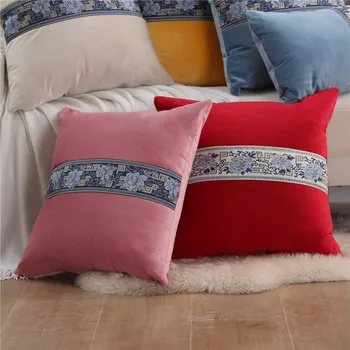 Trumpas aksomo siuvinėjimo sofos pagalvėlė padengti 30x50/40x40/45x45/50x50/40x60cm dekoratyvinis namų, viešbučio, biuro automobilių mesti pagalvių užvalkalai
