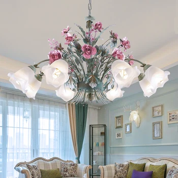 Gėlių LED Sieniniai šviestuvai sustabdytas lempos prabangių Rožių Apšvietimas šviestuvai kambarį Viešbutyje Patalpų miegamajame kabantys žibintai D74