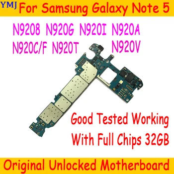 Originalus, Atrakinta Samsung Galaxy 5 Pastaba N9208 N920G N920I N920C N920T N920V Plokštė 32GB su 