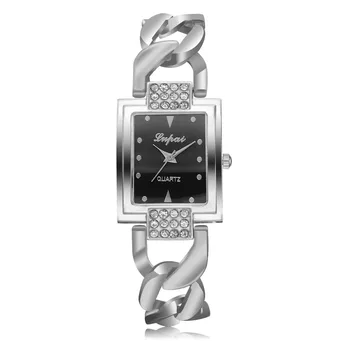Mados kalnų krištolas Laikrodžiai Moterims Prabangos Prekės Nerūdijančio Plieno Apyrankė Ponios laikrodžiai Kvarco Suknelė Laikrodžiai Valandą Reloj Mujer P40