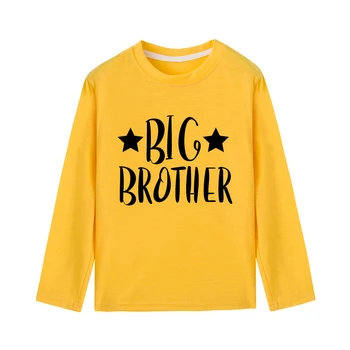 Didysis Brolis Vaikai ilgomis Rankovėmis Tshirts Berniukai Kietas Laiškas Spausdinti Rudenį T-shirt Broliai Šeimos Look marškinėliai, vaikiški Drabužiai