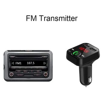 Automobilio laisvų Rankų įrangą Belaidžiu Bluetooth Rinkinys LCD FM Siųstuvas Car MP3 Player, USB Kroviklis FM Moduliatorius Automobilio 