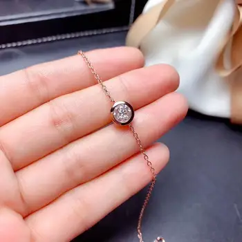 Didysis išpardavimas 1ct moissanite moterų Apyrankės Apvalios perlas blizga geriau nei deimantų nekilnojamojo 925 sidabro GRA sertifikatą gifrl gimtadienio dovana