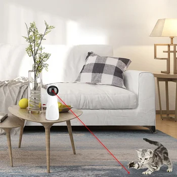Automatinis Katė Lazerio Pet Lazerio Katėms USB Įkrovimo Interaktyvus Katės Chase Žaislas Sukasi 5 Režimai 