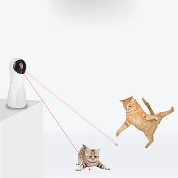 Automatinis Katė Lazerio Pet Lazerio Katėms USB Įkrovimo Interaktyvus Katės Chase Žaislas Sukasi 5 Režimai 