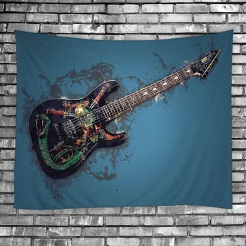 Muzika, Gitara, Gobelenas Mandala Sienos Kabo Royal Blue 3D Hipių Sienos Gobelenas Namų Dekoro