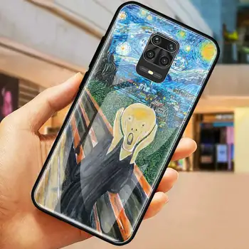 Paveikslų Žvaigždėtą Naktį Van Gogh Stiklo Telefoną Atveju Xiaomi Redmi 9 Pastaba Pro 9S 9A 9C 9i 8T 8 8A 7 K30 K20 Padengti Coque Shell Krepšys