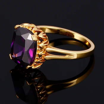 Nasiya Derliaus Elegantiškas Sukurta Aikštėje Tamsiai Ametistas Aukso Žiedai, Papuošalai Vestuvių Juostas, 925 Sidabro Žiedas Bauda Papuošalai Moterims