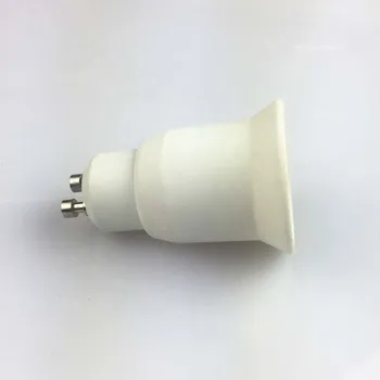 10VNT Universalus Balta PBT Keramikos ES Standartas GU10 į E27 LED Šviesos Bazės Konvertavimo Lamphead Vamzdis, Led Lemputes, Lempos laikiklis, Adapteris