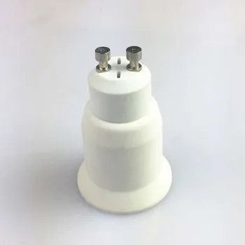 10VNT Universalus Balta PBT Keramikos ES Standartas GU10 į E27 LED Šviesos Bazės Konvertavimo Lamphead Vamzdis, Led Lemputes, Lempos laikiklis, Adapteris