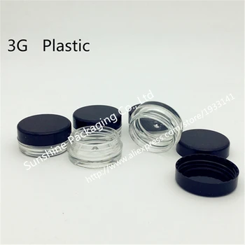 Karšto pardavimo Skatinimo 100vnt 3G Plastikiniai Indeliai Grietinėlės, 3 g grietinėlės stiklainius, 3 ml mėginio kosmetikos bottlesntainer