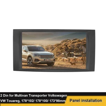 2 Din Radijo fascia Volkswagen VW Touareg Multivan Transporter DVD Stereo Rėmo konsolių Brūkšnys Montavimas Bezel Apdaila