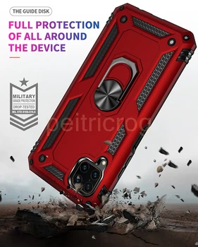 Atsparus smūgiams Šarvai Atramą Telefoną Atveju Huawei P40 30 Mate 30 20 Pro Garbės 10 Lite P Smart Z 9X Žiedas Turėtojas Anti-Rudenį Dangtis