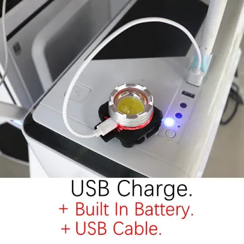 ZHIYU USB Įkrovimo COB LED Žibintai Mini Nešiojamų Žibintų Žibintuvėlis Žibintas Žibintuvėlis Su Baterija, Raudonas / Baltas LED Žibintai