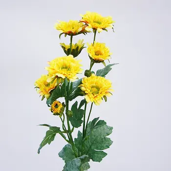8Heads ilgas stiebas Gerbera Chrizantemų šilko+plastiko, Dirbtinės Gėlės flores patenka namų, sodo dekoracijos netikrą augalai