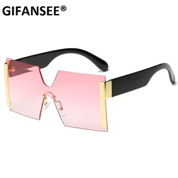 GIFANSEE taškus Aikštė akiniai nuo saulės moterims, negabaritinių prabangių senovinių prekės dizaineris didelis moterų oculos UV400 vyrų atspalvių akiniai