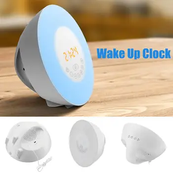 Skaitmeninis Laikrodis-Žadintuvas Pabusti Šviesos Stalo, LED Lempos, Elektroninis Laikrodis Despertador Sunrise Sunset Signalo Atidėjimo Laikrodžiai FM Radijo Stalas