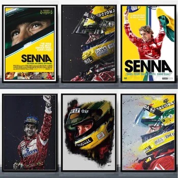 Elton Senna F1 Formulė Automobilių Drobės Tapybos Plakatai Ir Spausdinant Nuotraukas Ant Sienos, Senovinių Plakatų Dekoratyvinis Namų Dekoro Tableau