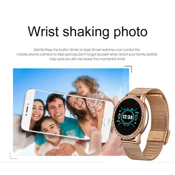 LIGE Diamond Smart Watch Moterų smartwatch Vandeniui Fitness Tracker Kraujo Spaudimą, Širdies ritmą Pedometer Elektroninių Žiūrėti Smart