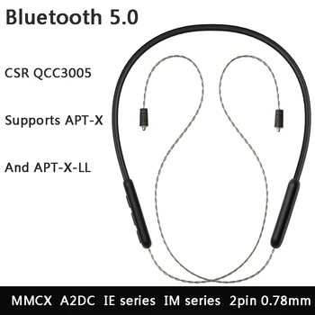 Bluetooth 5.0 Apt-x ll Kabeliui Mmcx 2pin 0.78 A2DC IE80 Aptx Ausinių Laido Shure Se215 Se535 UE900 TFZ Karalius Mano Meilė