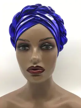 2020 m. afrikos nerijos rait Moterų auto gele headties nigerijos moterų turbaną kepurės kryžiaus nešioti galvos apsiaustas variklio dangčio