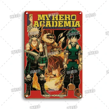 Japonija, Anime, Mano Herojus Akademinės Bendruomenės Alavo Plakatas Derliaus Manga Metalo Apnašas Pasirašyti Asmeninį Kambario Dekoro Metalo Plokštė Namų Sienų Lipdukai