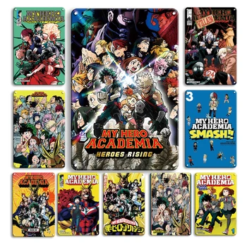 Japonija, Anime, Mano Herojus Akademinės Bendruomenės Alavo Plakatas Derliaus Manga Metalo Apnašas Pasirašyti Asmeninį Kambario Dekoro Metalo Plokštė Namų Sienų Lipdukai