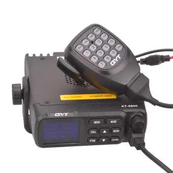 QYT KT-5800 12V/24V darbinė įtampa Automobilį Judriojo Radijo ryšio dual band FM Mobilus transiveris scrambler walkie talkie 20W 200CH