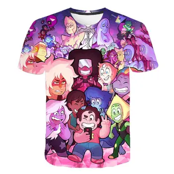 Naujas 3D Marškinėliai Vyrams, Moterims, Vaikams Spausdinti Animaciją Anime Steven Visatos T-Shirt Vaikai, Berniukas ir Mergaitė, trumpomis Rankovėmis Viršūnes Tees Drabužiai