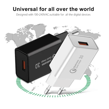 Oppselve Dual USB Įkroviklis, Greitai Įkrauti 3.0 Mobiliojo Telefono ES Įkroviklio Kištuką Kelionės Sienelės Adapteris, Skirtas 