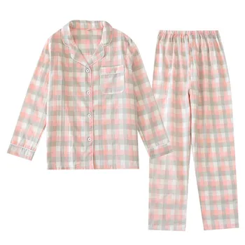 2Piece/Set Medvilnės Moterų Pižama Rinkiniai ilgomis Rankovėmis Sleepwear Pyjama Kostiumas Moterų Sleepwear naktiniai drabužiai Miego Homewear