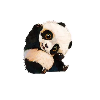Mielas Animacinių filmų Panda Pleistras T-shirt Paspauskite Lipduką galima Skalbti Geležies-perdavimo Drabužių Ženklelis Vaikams Suknelė Maišelį 16.5x18 cm, 1 VNT