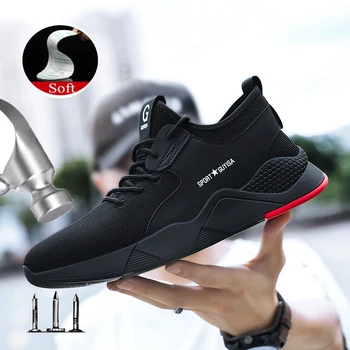 Saugos batų batai nauji 2020 naujas vyrų darbo saugos batai pavogti kojų saugos batai sneaker didelis dydis 48 dydžio sporto šviesos batai