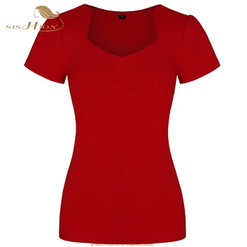 ATSTUMAS SISHION Vintage Marškinėliai Femme WS0002 2021 Juoda Balta Raudona Trumpas Rankovės Medvilnės marškinėliai Moterims mujer Viršų