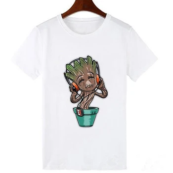 Vasarą Moterys T-shirt Mados Marvel aš Groot modelio Spausdinimo Marškinėlius Harajuku Laisvalaikio Streetwear Unisex Drabužių Marškinėlius Dropship